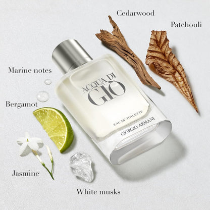 Armani Beauty Acqua di Giò Eau de Toilette Set for Men – Full Size 1.7 Fl Oz & Travel Size 0.5 Fl Oz Avelisse