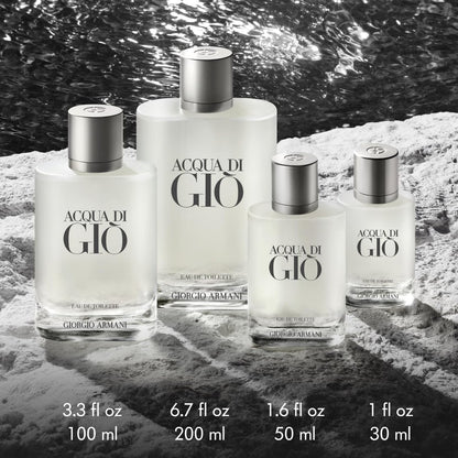 Armani Beauty Acqua di Giò Eau de Toilette Set for Men – Full Size 1.7 Fl Oz & Travel Size 0.5 Fl Oz Avelisse