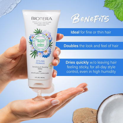 Biotera Densifying & Boosting Gelee - Volumizing Styling Gel for Fine & Thin Hair, Vegan, Paraben Free, Color-Safe, 5.1 Fl Oz Avelisse