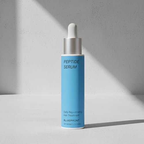 Blueprint Bryan Johnson Hair Peptide Serum – 8 Peptide Scalp Treatment with Caffeine & Curcumin – Fragrance Free Scalp Serum for Thicker, Fuller Hair – Lightweight Leave-In Formula (50 mL) Avelisse