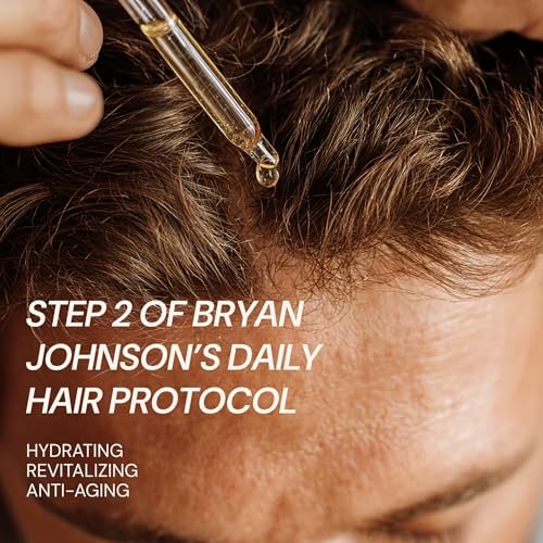 Blueprint Bryan Johnson Hair Peptide Serum – 8 Peptide Scalp Treatment with Caffeine & Curcumin – Fragrance Free Scalp Serum for Thicker, Fuller Hair – Lightweight Leave-In Formula (50 mL) Avelisse