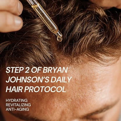 Blueprint Bryan Johnson Hair Peptide Serum – 8 Peptide Scalp Treatment with Caffeine & Curcumin – Fragrance Free Scalp Serum for Thicker, Fuller Hair – Lightweight Leave-In Formula (50 mL) Avelisse