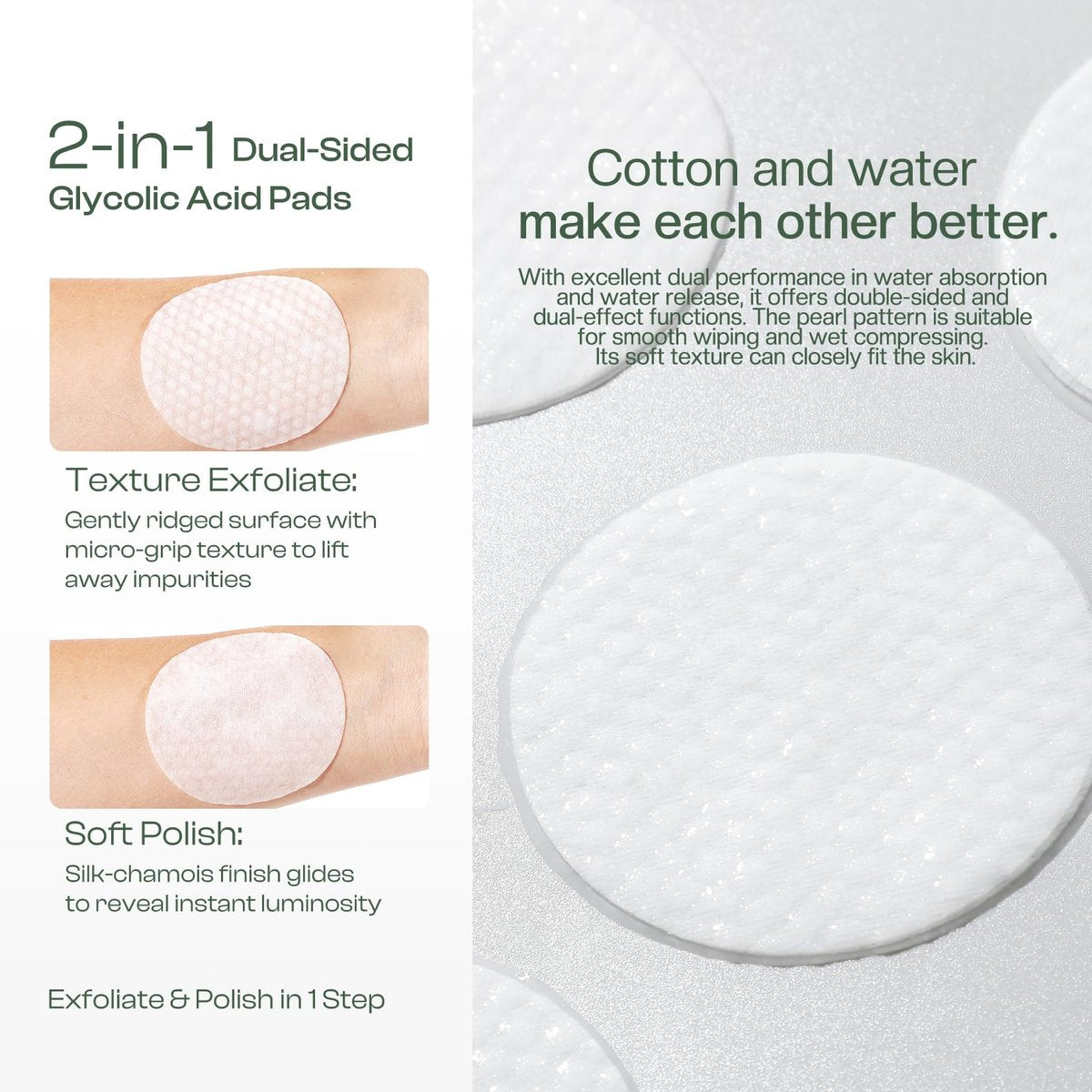 Glycolic Acid Pads 20%: Dual Sided Exfoliating Face Peels with Salicylic Acid & Niacinamide Reduce Surface Skin Fine Lines and Wrinkles Daily Facial Cleansing for All Skin Types 60 Count - görsel 5