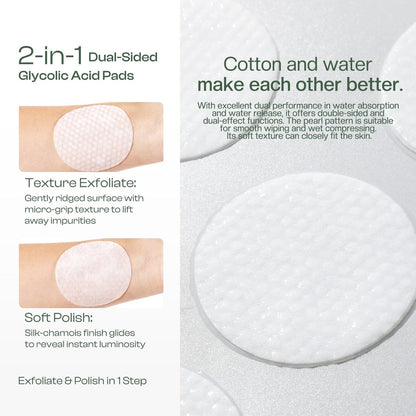 Glycolic Acid Pads 20%: Dual Sided Exfoliating Face Peels with Salicylic Acid & Niacinamide Reduce Surface Skin Fine Lines and Wrinkles Daily Facial Cleansing for All Skin Types 60 Count