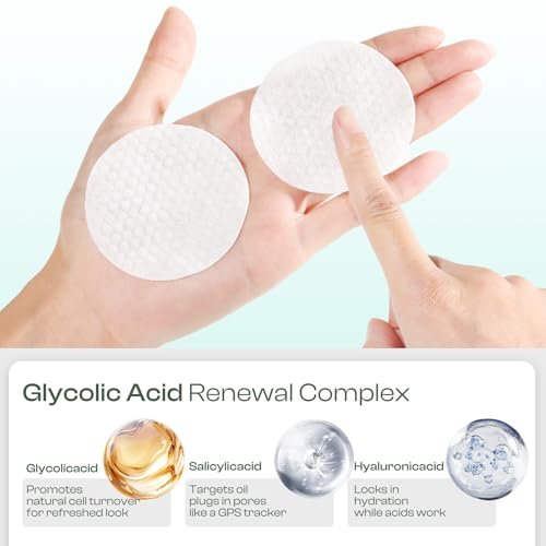 Glycolic Acid Pads 20%: Dual Sided Exfoliating Face Peels with Salicylic Acid & Niacinamide Reduce Surface Skin Fine Lines and Wrinkles Daily Facial Cleansing for All Skin Types 60 Count - görsel 4