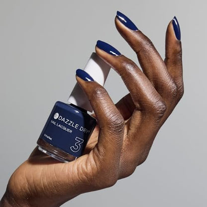Dazzle Dry Nail Lacquer (Step 3) - Midnight Sky - Rich Deep Inky Blue, Full Coverage Cream, 0.5 fl oz Avelisse