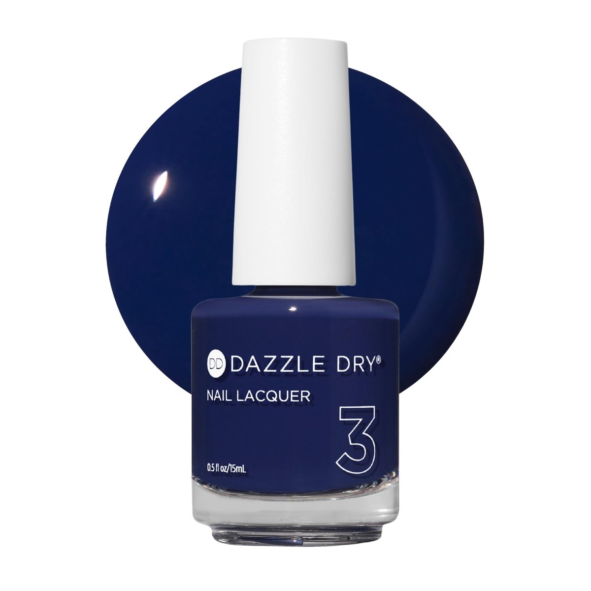 Dazzle Dry Nail Lacquer (Step 3) - Midnight Sky - Rich Deep Inky Blue, Full Coverage Cream, 0.5 fl oz Avelisse