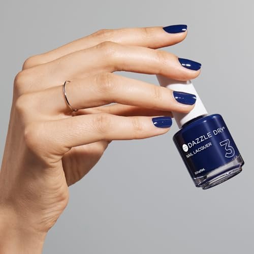 Dazzle Dry Nail Lacquer (Step 3) - Midnight Sky - Rich Deep Inky Blue, Full Coverage Cream, 0.5 fl oz Avelisse