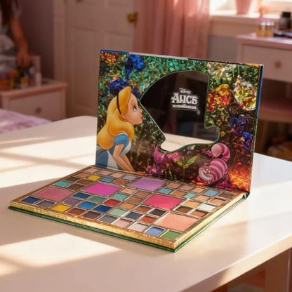 Alice in Wonderland 55 Well Eye Shadow Palette with Mirror - Shimmery & Matte Colors for Girls and Teens by Townley Girl