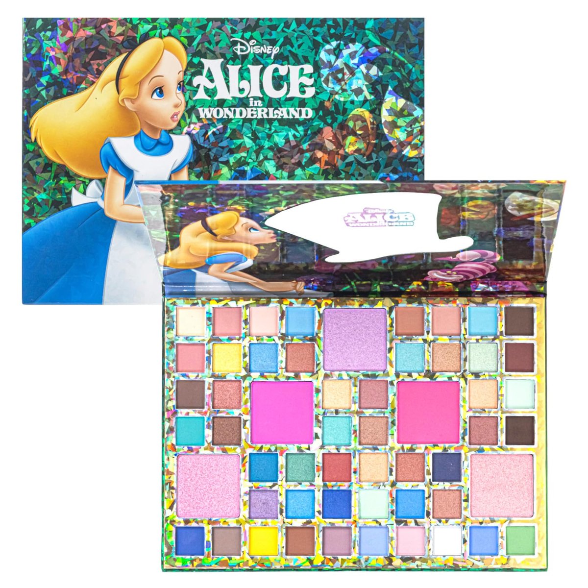Alice in Wonderland 55 Well Eye Shadow Palette with Mirror - Shimmery & Matte Colors for Girls and Teens by Townley Girl - görsel 1