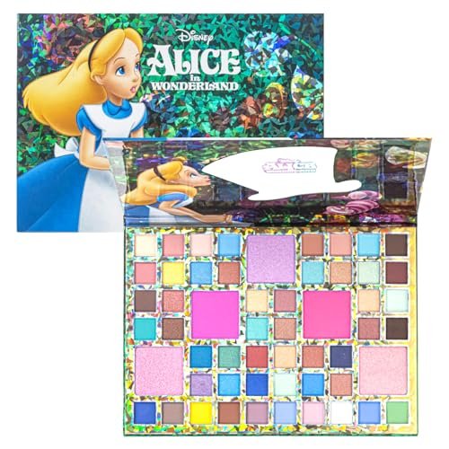 Alice in Wonderland 55 Well Eye Shadow Palette with Mirror - Shimmery & Matte Colors for Girls and Teens by Townley Girl - görsel 2