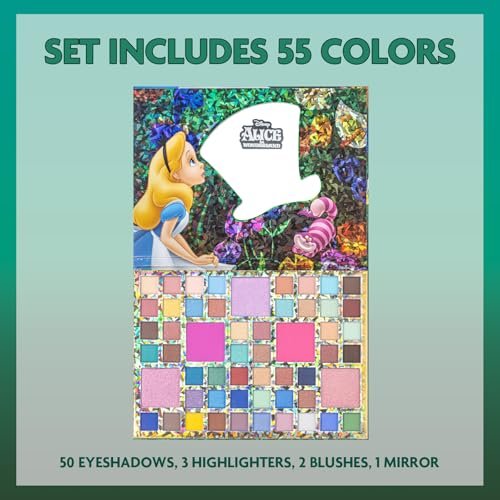 Alice in Wonderland 55 Well Eye Shadow Palette with Mirror - Shimmery & Matte Colors for Girls and Teens by Townley Girl - görsel 4