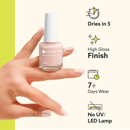 Dazzle Dry Nail Lacquer (Step 3) - Your Nails, But Better - Toffee Beige Semi-Sheer Cream, 0.5 fl oz Avelisse