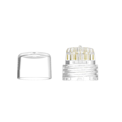 AQUAPEN Microneedle Replacement Head for Hydra Needle & Micro Infusion Systems – Clear, Threaded Glass Vial Connection – Derma Stamp Tip