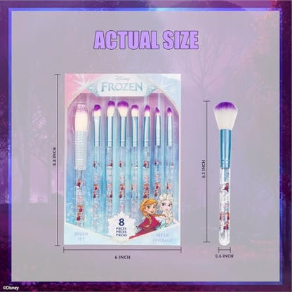 Disney Frozen 8-Piece Makeup Brushes Set for Girls - Eyeshadow, Blush, Highlighter Brushes by Townley Girl