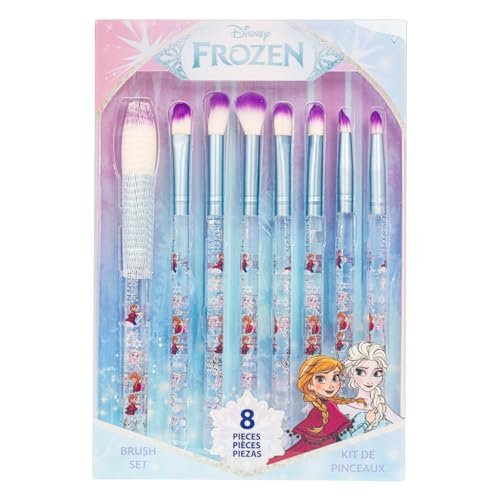 Disney Frozen 8-Piece Makeup Brushes Set for Girls - Eyeshadow, Blush, Highlighter Brushes by Townley Girl - görsel 2