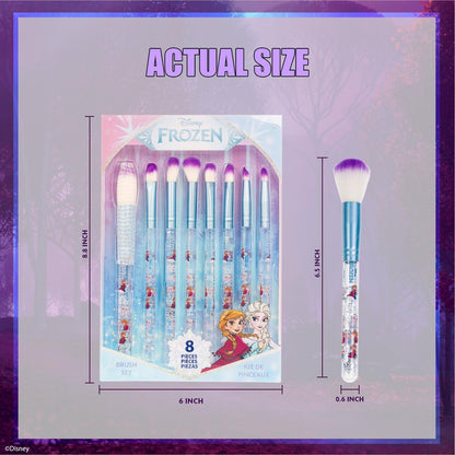 Disney Frozen 8-Piece Makeup Brushes Set for Girls - Eyeshadow, Blush, Highlighter Brushes by Townley Girl