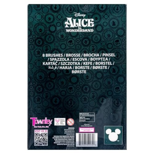 Disney Alice in Wonderland 8-Piece Makeup Brush Set for Eyeshadow, Highlighter, Blush | Soft Hair, Stainless Steel | by Townley Girl - görsel 18