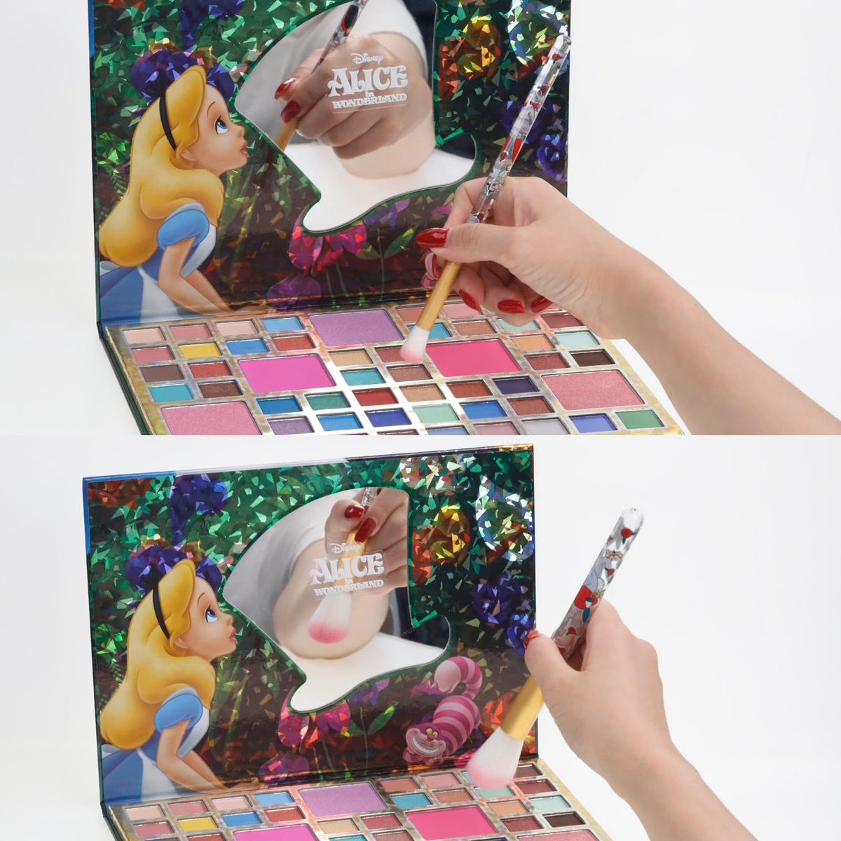 Disney Alice in Wonderland 8-Piece Makeup Brush Set for Eyeshadow, Highlighter, Blush | Soft Hair, Stainless Steel | by Townley Girl - görsel 11