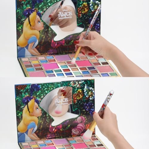 Disney Alice in Wonderland 8-Piece Makeup Brush Set for Eyeshadow, Highlighter, Blush | Soft Hair, Stainless Steel | by Townley Girl - görsel 12