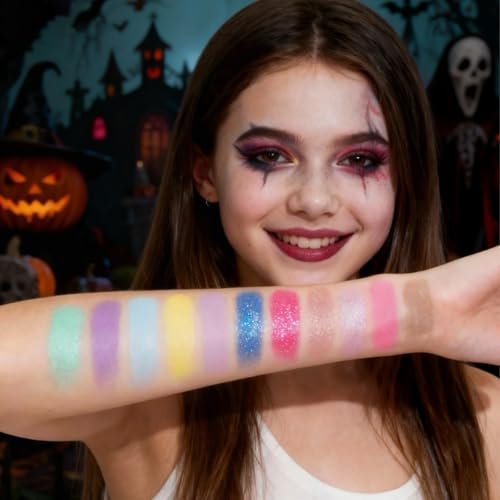 Nightmare Before Christmas 55 Well Eye Shadow Palette with Mirror - Shimmery & Matte Colors for Girls & Teens by Townley Girl Avelisse