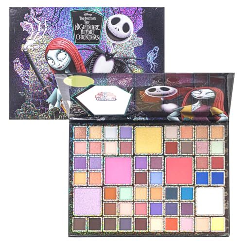 Nightmare Before Christmas 55 Well Eye Shadow Palette with Mirror - Shimmery & Matte Colors for Girls & Teens by Townley Girl Avelisse