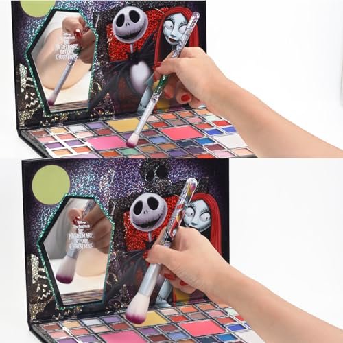 Nightmare Before Christmas 8-Piece Makeup Brushes Set - Townley Girl Eyeshadow, Highlighter & Blush Brush Kit - görsel 8