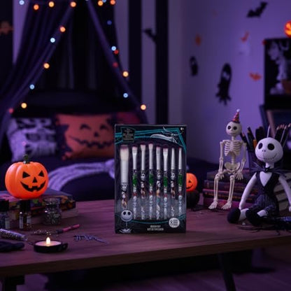 Nightmare Before Christmas 8-Piece Makeup Brushes Set - Townley Girl Eyeshadow, Highlighter & Blush Brush Kit