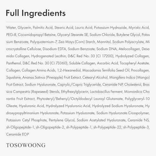 TOSOWOONG Pink PDRN Collagen Face Wash – Mochi Whip with Capsules for Gentle Blackhead & Pore Care, Hydrating & Rejuvenating Salmon DNA PDRN, 7 Collagens, Korean Skincare, 100ml Avelisse