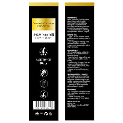 5% Minoxidil Spray for Men and Women Hair Loss Solution with Biotin and Rosemary Hair Growth Serum, Extra Strength 5 Percent Minoxidil for Thicker Fuller Hair Regrowth, 2 Fl Oz (Pack of 2) Avelisse