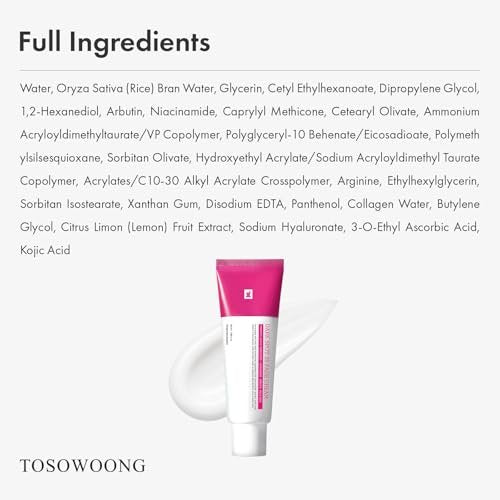 TOSOWOONG Dark Spot 35 Fade Cream – Arbutin, Kojic Acid, Niacinamide – Hyperpigmentation & Discoloration Treatment for Face & Body – Korean Skincare – 50ml / 1.69 fl. oz. Avelisse