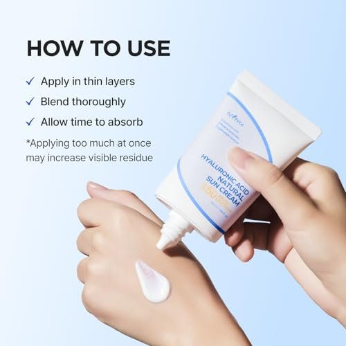 ISNTREE Hyaluronic Acid Natural Suncream SPF 50 – Mineral Sunscreen with Gentle Tone-Up & Hydration for Sensitive Skin (50ml / 1.69 Fl Oz) Avelisse