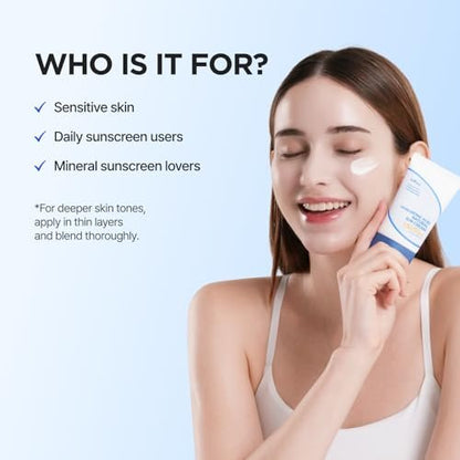 ISNTREE Hyaluronic Acid Natural Suncream SPF 50 – Mineral Sunscreen with Gentle Tone-Up & Hydration for Sensitive Skin (50ml / 1.69 Fl Oz) Avelisse