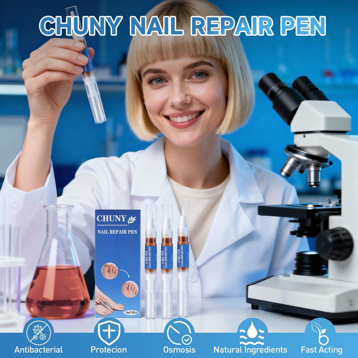 Extra Strength Nail Repair Pen - 4 Pack Nail Oil Cuticle Pens with Natural Plant Extracts for Repairing Discolored, Broken & Damaged Toenails - Effective Nail Repair Solution (Gold) - görsel 9