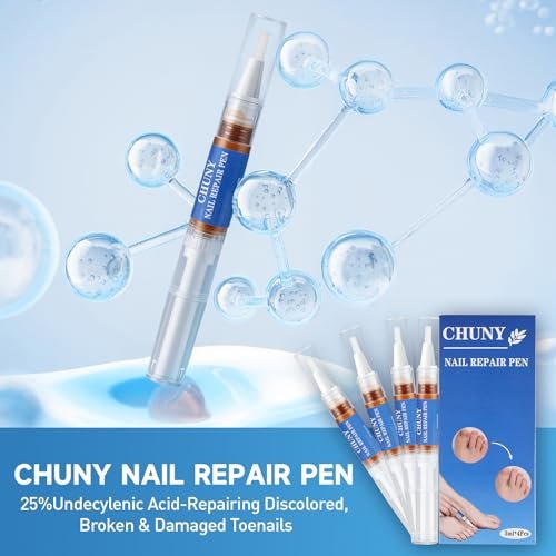 Extra Strength Nail Repair Pen - 4 Pack Nail Oil Cuticle Pens with Natural Plant Extracts for Repairing Discolored, Broken & Damaged Toenails - Effective Nail Repair Solution (Gold) - görsel 4