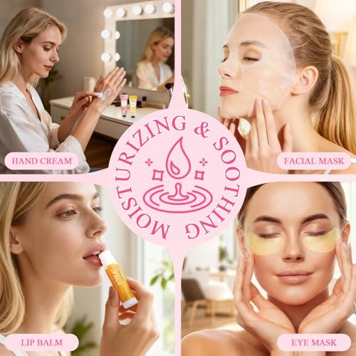 72 Pcs Bulk Gifts for Women - Facial Mask, Lip Balms, Hand Creams & Under Eye Patches - Spa Party Supplies, Party Favors for Bridal Wedding, Baby Shower, Sleepover Party, Christmas Stocking Stuffers Avelisse