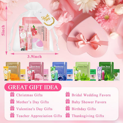 72 Pcs Bulk Gifts for Women - Facial Mask, Lip Balms, Hand Creams & Under Eye Patches - Spa Party Supplies, Party Favors for Bridal Wedding, Baby Shower, Sleepover Party, Christmas Stocking Stuffers Avelisse