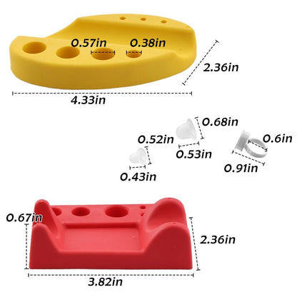 2 Pack Tattoo Machine Holder with 300 Pcs Silicone Tattoo Ink Caps - Tattoo Cup Holder for Home, Salon, Nail Art