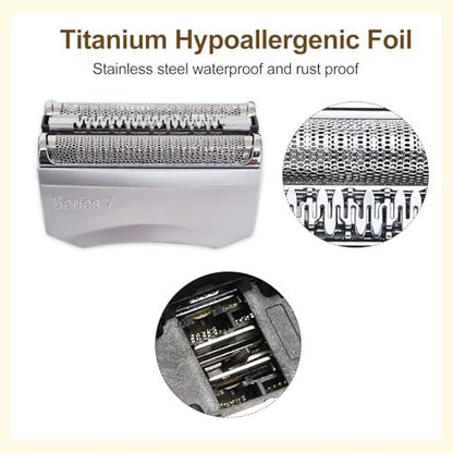7-Series 70S Replacement Head Compatible with Braun 795, 790cc, 7899cc, 720cc, 720s-4, 750, 760, 7383, 9565, 9585 Electric Shavers – Quick to Clean, Silver (1 Pack) Avelisse