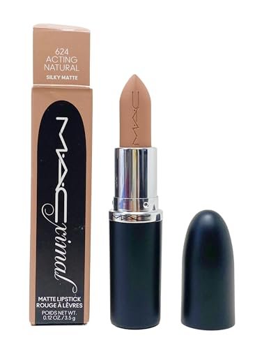 MAC Ximal Silky Matte Lipstick - 624 Acting Natural (Warm Tones Light Nude Beige), 0.12 oz / 3.5 g Avelisse