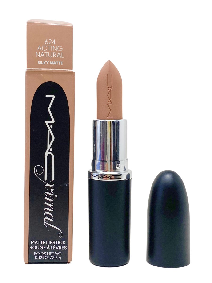 MAC Ximal Silky Matte Lipstick - 624 Acting Natural (Warm Tones Light Nude Beige), 0.12 oz / 3.5 g Avelisse