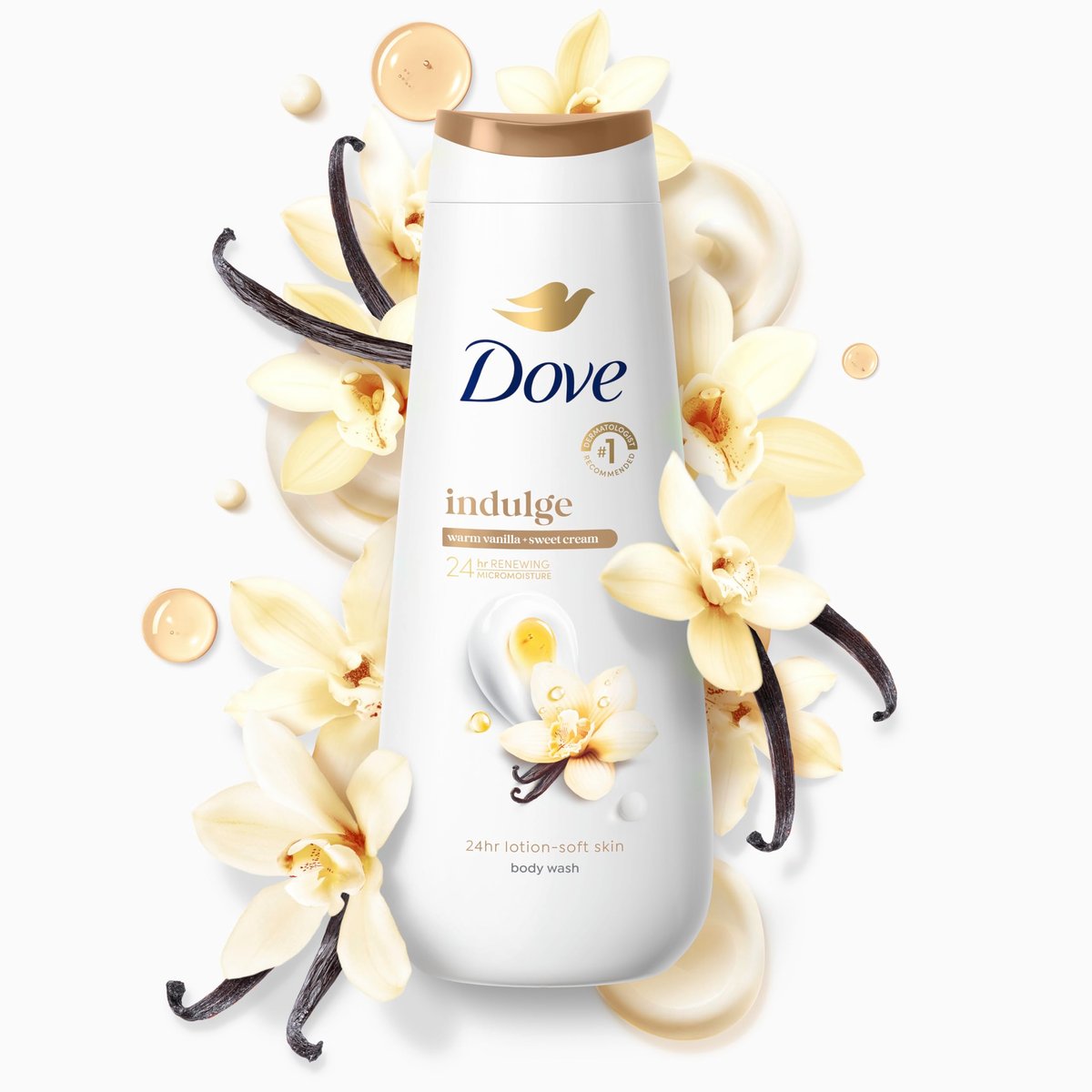 Dove Indulge Body Wash Warm Vanilla + Sweet Cream - 20 Fl Oz - görsel 6