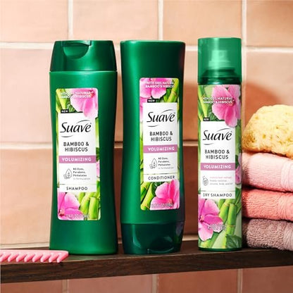 Suave Bamboo & Hibiscus Volumizing Conditioner for Fine, Flat Hair – 12.6 oz