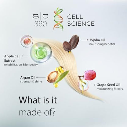 StyleCraft SC360 Cell Science Revitalize Hair Cream - Nourishing & Strengthening Treatment with Apple Cell Extract, Jojoba, Grape Seed & Argan Oils – Frizz Control, Hydration & Shine - 100mL