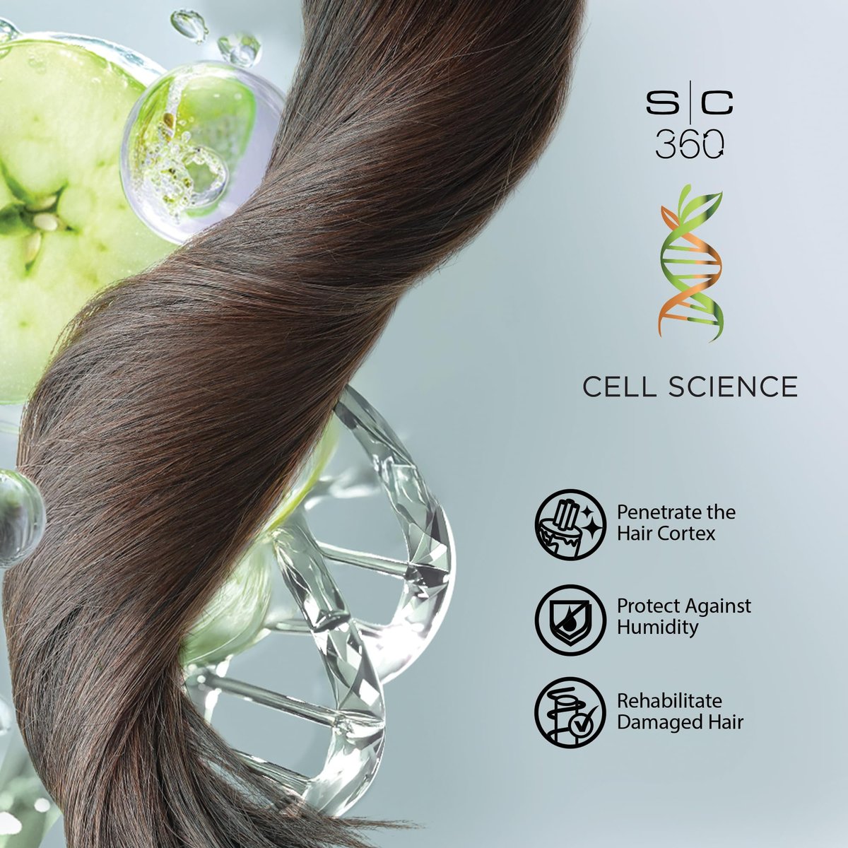 StyleCraft SC360 Cell Science Revitalize Hair Cream - Nourishing & Strengthening Treatment with Apple Cell Extract, Jojoba, Grape Seed & Argan Oils – Frizz Control, Hydration & Shine - 100mL - görsel 9