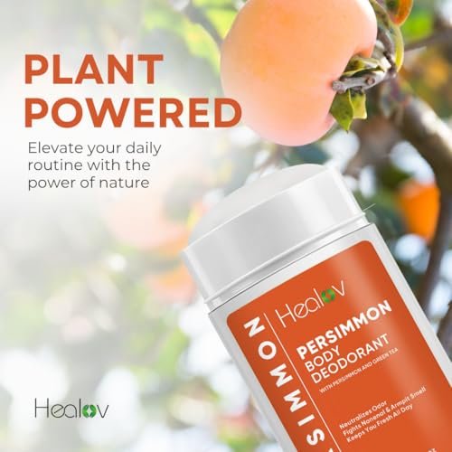 All-Natural Persimmon Deodorant for Women and Men – Extra Strength, Aluminum Free, Long Lasting Body Deodorant with Japanese Persimmon Extract Avelisse