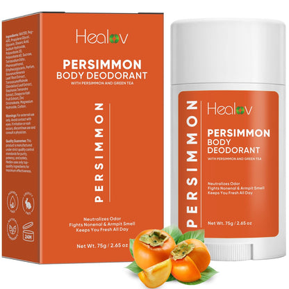 All-Natural Persimmon Deodorant for Women and Men – Extra Strength, Aluminum Free, Long Lasting Body Deodorant with Japanese Persimmon Extract Avelisse