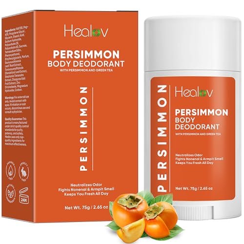 All-Natural Persimmon Deodorant for Women and Men – Extra Strength, Aluminum Free, Long Lasting Body Deodorant with Japanese Persimmon Extract Avelisse