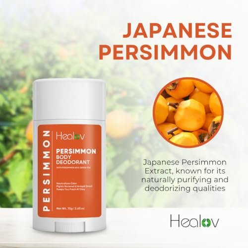 All-Natural Persimmon Deodorant for Women and Men – Extra Strength, Aluminum Free, Long Lasting Body Deodorant with Japanese Persimmon Extract Avelisse