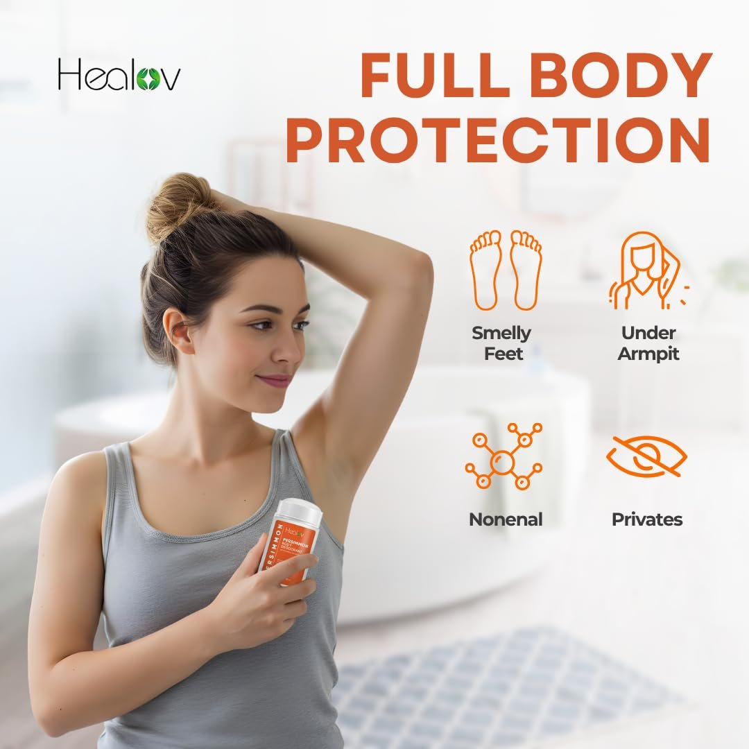 All-Natural Persimmon Deodorant for Women and Men – Extra Strength, Aluminum Free, Long Lasting Body Deodorant with Japanese Persimmon Extract Avelisse